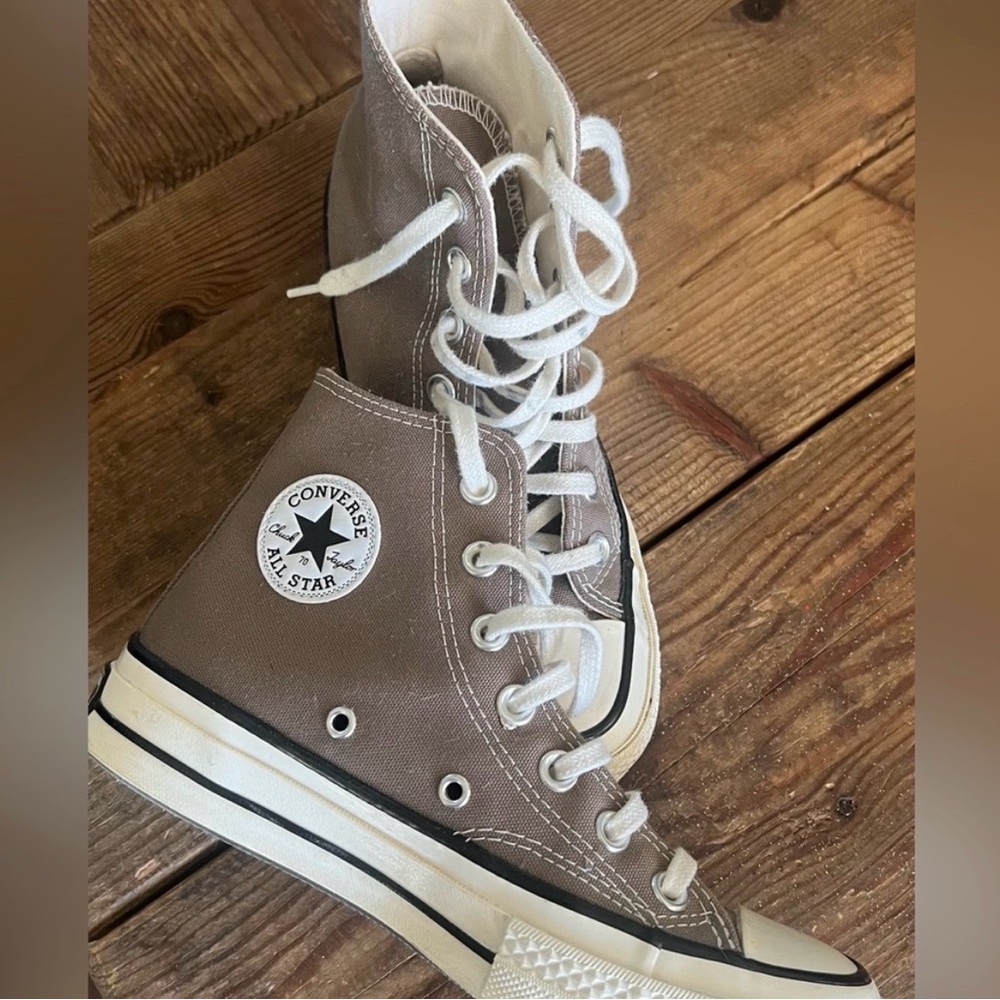Converse High-Top Sneakers in Cream and White